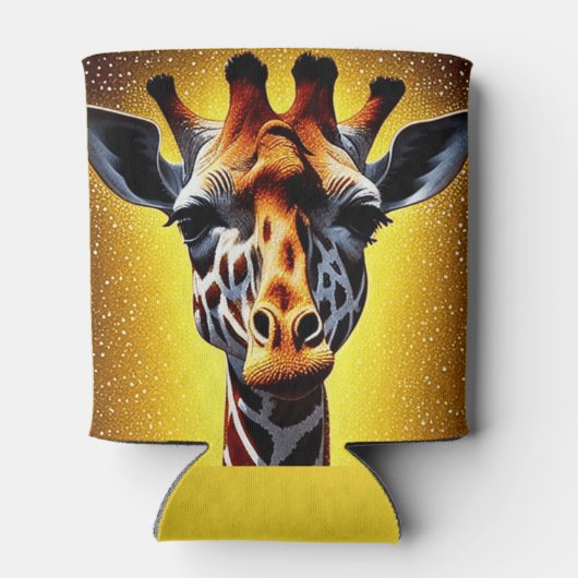 Mooie Giraffe met een gouden glitter Blikjeskoeler (Achterkant)