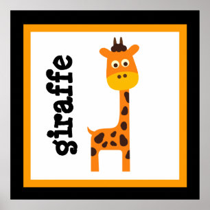 Mooie Giraffe Safari Dieren Baby Kinderen Poster