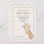 Mooie Giraffe uitnodiging (Voorkant / Achterkant)