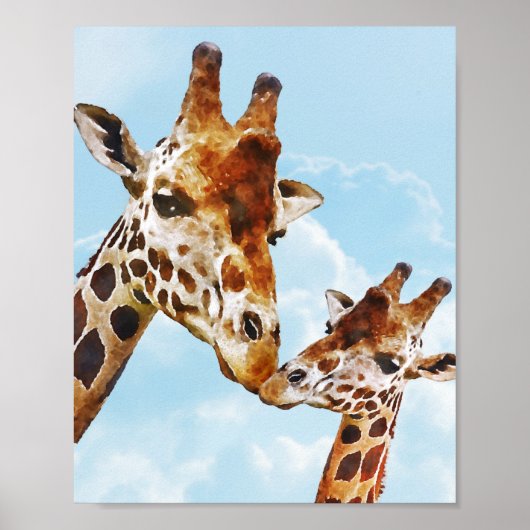 Mooie Giraffen Kinderkamer Poster (Voorkant)