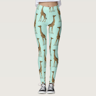 Mooie Giraffes blauw en goud Leggings