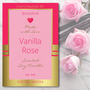 Mooie Girly Product Verpakking Label Roze en Goud Voedselcontainer Etiket