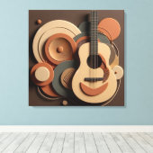 Mooie gitaar canvas afdruk (Insitu (Houten vloer))