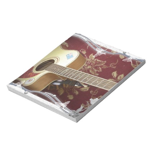 Mooie gitaar met een Afrikaans motief Notitieblok (Gedraaid)