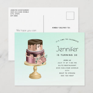 Mooie Glam Party Cake Verjaardag Uitnodiging Briefkaart