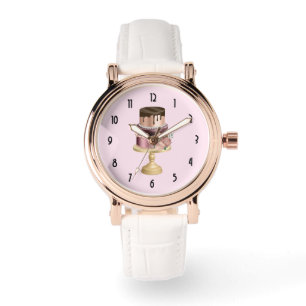 Mooie glanzende Glam Party Cake Horloge
