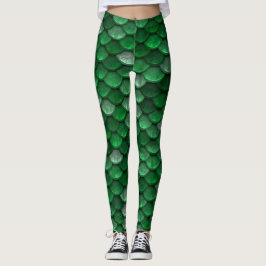 Mooie glanzende groene zeemeermin schalen leggings