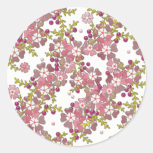 Mooie glazen bloemen ronde sticker