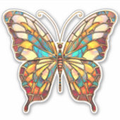 Mooie Glazen in lood vlinder auto sticker (Voorkant)