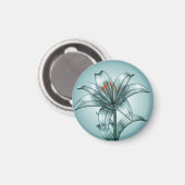 Mooie glazen lelie magneet (Voorkant / Achterkant)