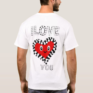 Mooie glimlachende hart ik hou van jou bijpassend t-shirt