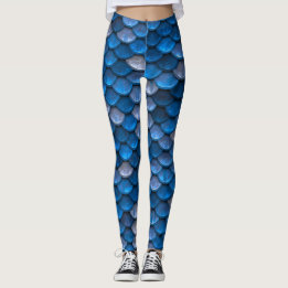 Mooie glimmende blauwe zeemeermin schalen leggings