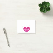 Mooie glinsterende roze hart gepersonaliseerde mei post-it® notes (Kantoor)