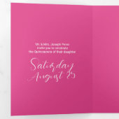 Mooie Glitter Quinceanera Drieluik Uitnodiging (Binnenzijde eerst)