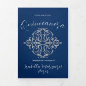 Mooie Glitter Quinceanera Drieluik Uitnodiging (Cover)