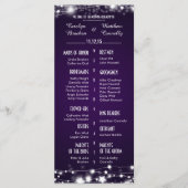 Mooie gloeiende sterren Paarse bruiloft programma (Voorkant)