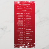 Mooie gloeiende sterren rode bruiloft programma (Voorkant)