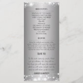 Mooie gloeiende sterren zilveren bruiloft programm programma (Achterkant)