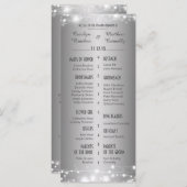 Mooie gloeiende sterren zilveren bruiloft programm programma (Voorkant / Achterkant)