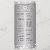 Mooie gloeiende sterren zilveren bruiloft programm programma (Voorkant)