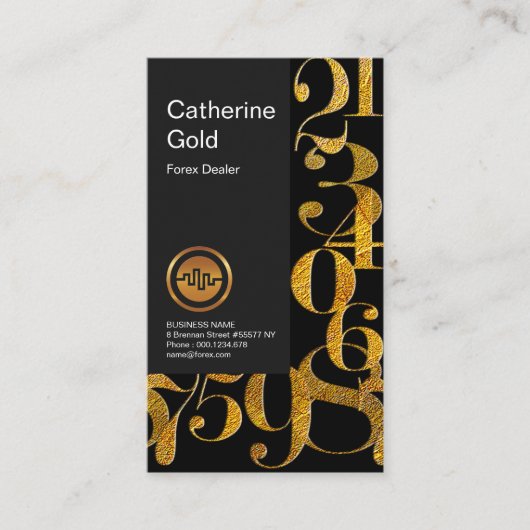 Mooie Gold Numbers Design Forex Visitekaartje (Voorkant)