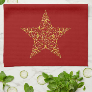 Mooie Gold Star Kitchen Towel Theedoek