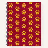 Mooie Golden Paws op maroon Notitieboek (Voorkant)