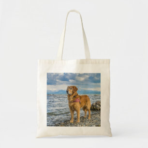 Mooie Golden Retriever / Dog op Beach foto Tote Bag