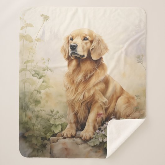 Mooie Golden Retriever Sherpa Deken (Voorkant)