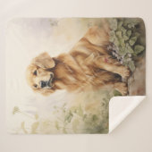 Mooie Golden Retriever Sherpa Deken (Voorkant (horizontaal))