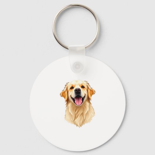 Mooie Golden Retriever Sleutelhanger (Voorkant)