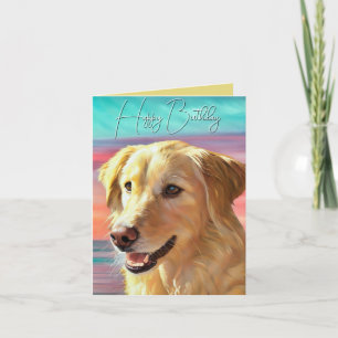 Mooie Golden Retriever vouwd Wenskaart Kaart