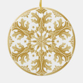 Mooie Golden Snowflake Circle Ornament (Achterkant)