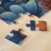 Mooie Goldendoodle-hond met bloemen Legpuzzel (Zijkant)