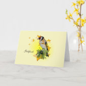 Mooie Goldfinch Drawing is een ster Kaart (Gele Bloem)