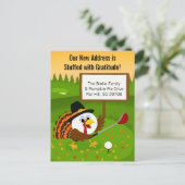 Mooie Golfbal Thanksgiving Verhuisbericht Feestdagenkaart (Staand voorkant)