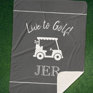 Mooie Golfer Golfkar Monogram Beginletters Grijs Sherpa Deken