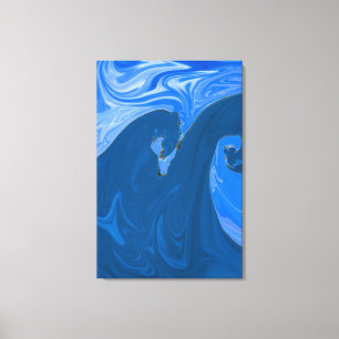Mooie golven Abstracte schilderende wandkunst Canvas Afdruk