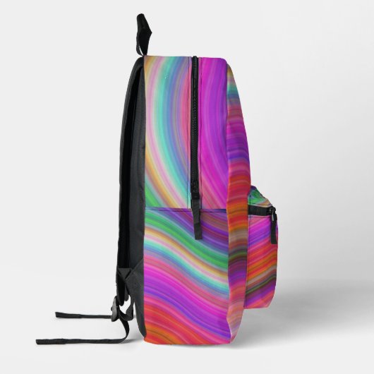 Mooie golvende kleuren van de regenboog bedrukte rugzak (Links)
