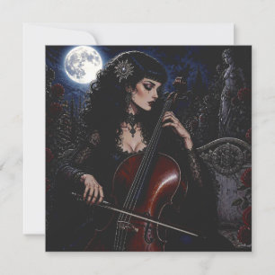 Mooie gotische schoonheid die cello speelt