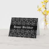 Mooie Gotische verjaardag Kaart (Gele Bloem)