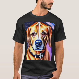 Mooie Goud Retriever Cartoon Karakter Olie Schilde T-shirt