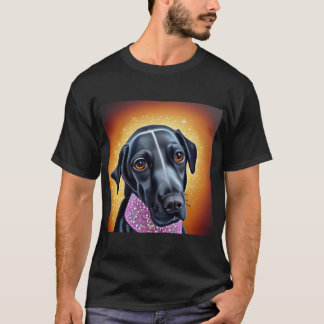 Mooie Goud Retriever Cartoon Karakter Olie Schilde T-shirt
