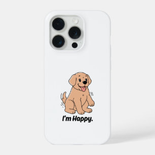 Mooie Goud Retriever Hond "Ik ben Gelukkig" Hoesje iPhone 15 Pro Hoesje
