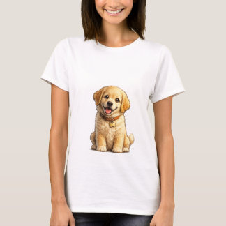 Mooie Goud Retriever Puppy Hond Liefhebber T-Shirt