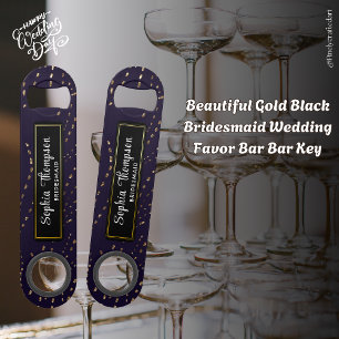 Mooie Goud Zwart Bruidsmeisje Wedding Favoriet Bar Speed Flessenopener