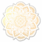 Mooie goudbloem Mandala Sticker (Voorkant)