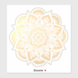 Mooie goudbloem Mandala Sticker