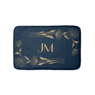 Mooie gouden Art Deco bloemen Badmat