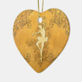 Mooie gouden ballerina keramisch ornament (Links)